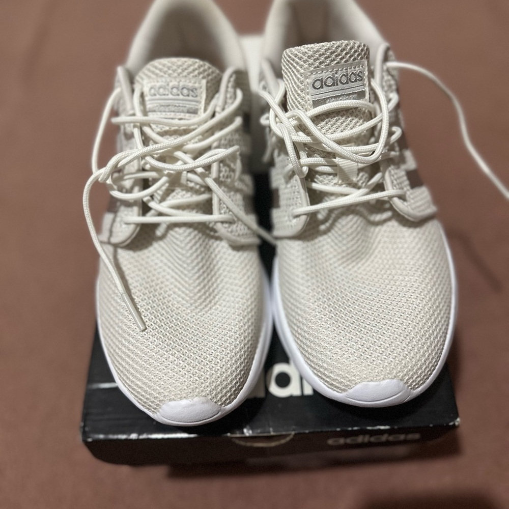 Adidas QT Racer Cream Sneakers Breathable Mesh Low-Top